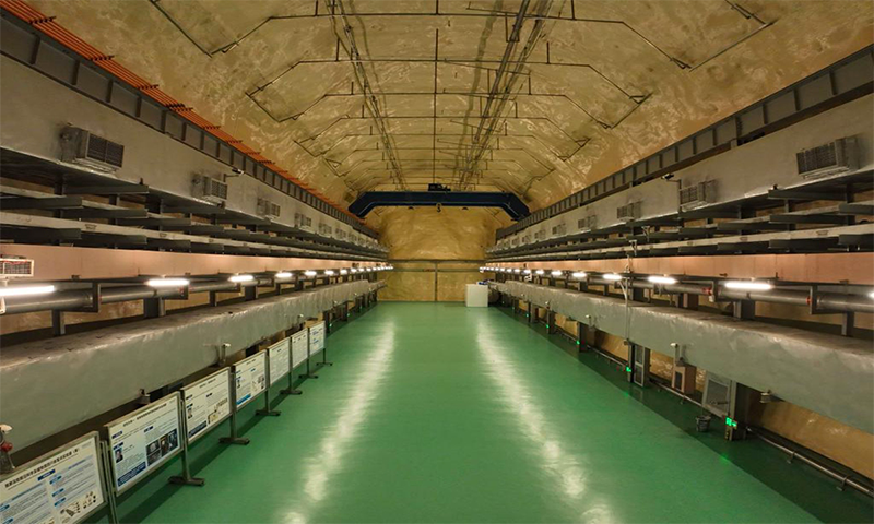 The A2 laboratory hall of deep underground and ultra-low radiation background facility for frontier physics experiments, China Jinping Underground Laboratory Photo: Xinhua News Agency