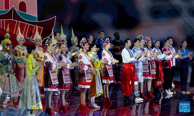 Actors perform during the opening ceremony of the fifth Maritime Silk Road International Arts Festival in Quanzhou, southeast China's Fujian Province, Dec. 8, 2023. The fifth Maritime Silk Road International Arts Festival kicked off Friday in Quanzhou in east China's Fujian Province, a city widely believed to be the starting point of the ancient Maritime Silk Road. (Photo: Xinhua)