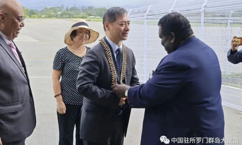 The newly appointed Chinese Ambassador to the Solomon Islands Cai Weiming arrives in Honiara, capital of the Solomon Islands, on December 11, 2023. Photo: Website of the Embassy of the People's Republic of China in the Solomon Islands