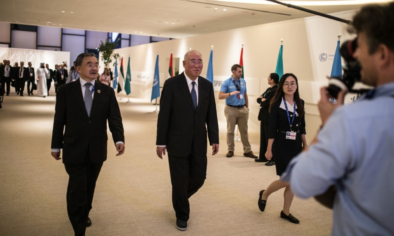 Xie Zhenhua, China’s special envoy for climate change affairs, during COP28 in Dubai Photo: Shan Jie/GT