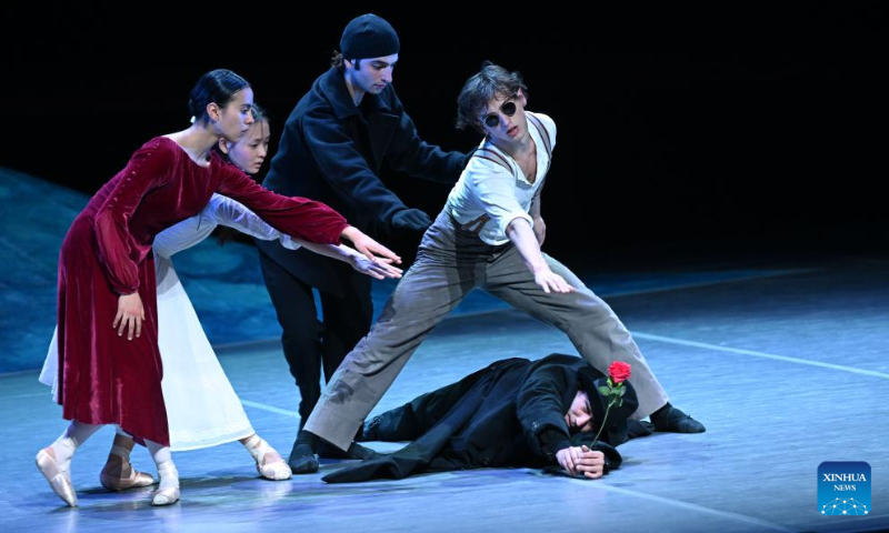 Artists perform at the Beijing Tianqiao Theater in Beijing, capital of China, Dec. 16, 2023. Dancers of the National Youth Ballet of Germany presented the 