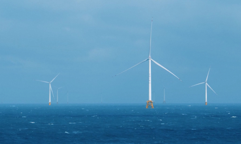 The first million-kilowatt-level offshore wind power project in the Guangdong-Hong Kong-Macao Greater Bay Area goes into operation in Huizhou, South China's Guangdong Province, on December 12, 2023. The project can reduce carbon dioxide emissions by about 2.35 million tons per year, equivalent to reforestation of 6,750 hectares. Photo: VCG