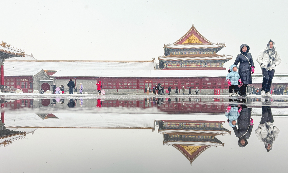 The Palace Museum in Beijing has a breathtaking view in the snow on December 13, 2023. Photo: IC