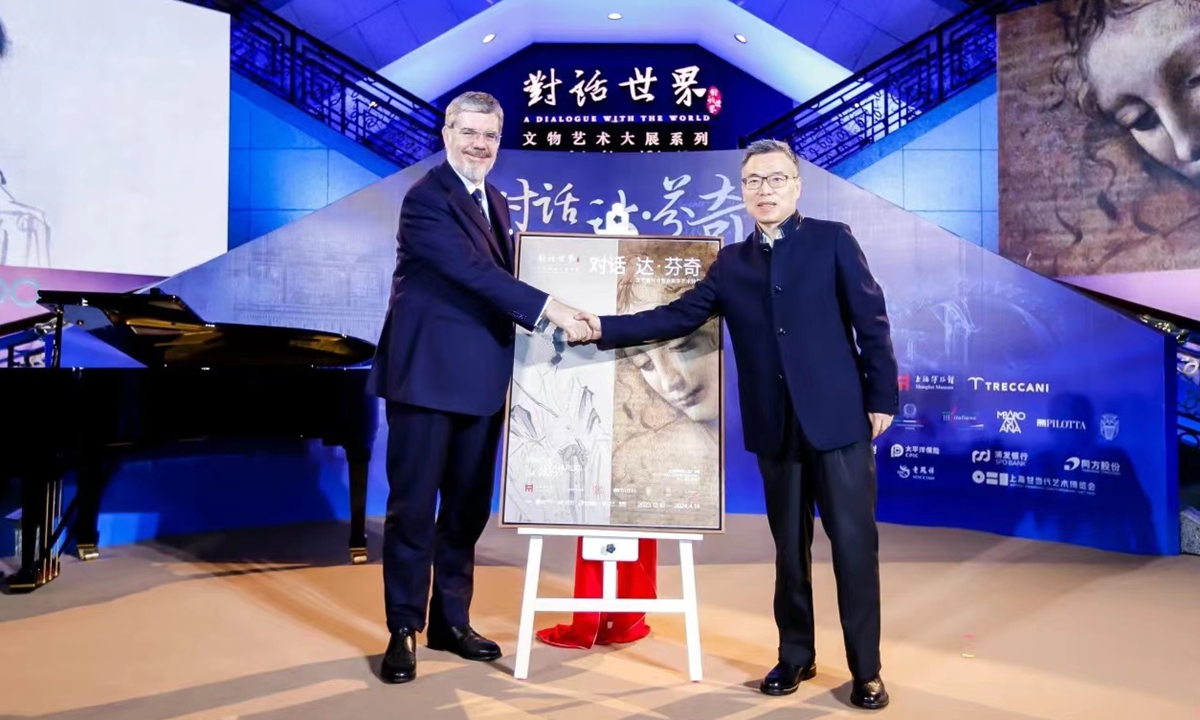 Massimo Ambrosetti, Italian Ambassador to China (left) with Fang Shizhong, director general of the Shanghai Administration of Culture and Tourism Photo: Courtesy of the Consulate General of Italy in Shanghai