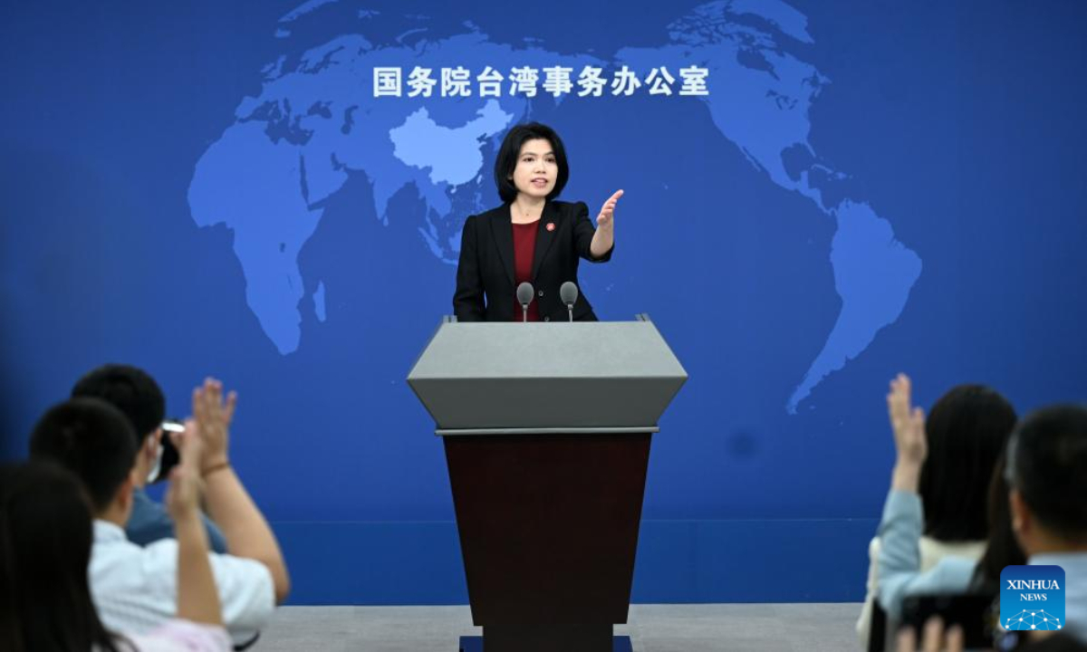 Zhu Fenglian, spokesperson for the State Council Taiwan Affairs Office, speaks at a press conference in Beijing, capital of China, Sep 27, 2023. Photo:Xinhua