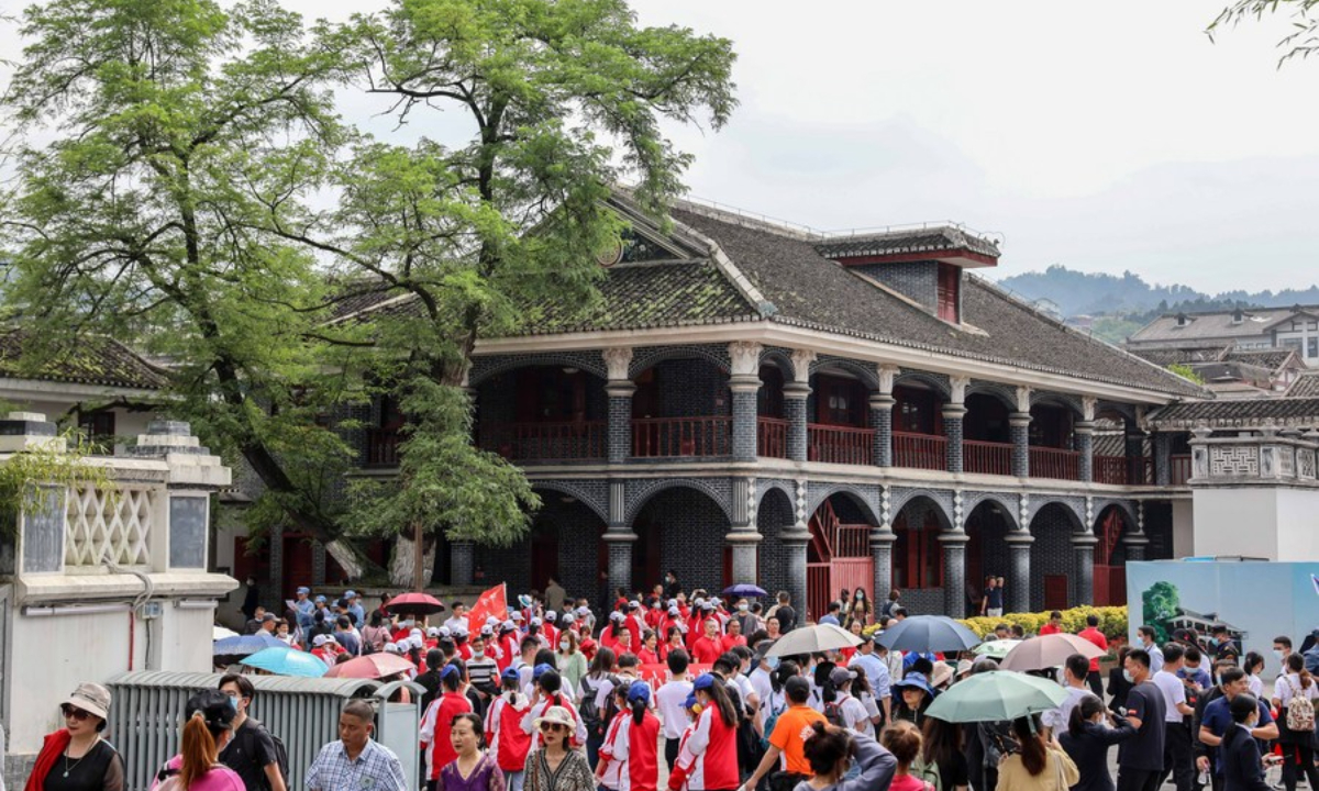 Tourists visit the site of the Zunyi Meeting, a watershed event in the history of the Communist Party of China (CPC), in Zunyi City of southwest China's Guizhou Province, May 20, 2021. Photo:Xinhua