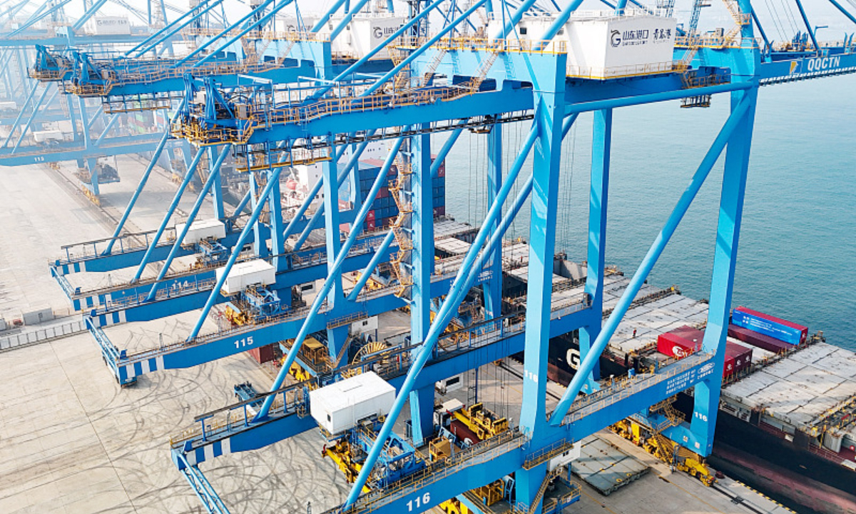 The fully automated dock of Qingdao Port, East China's Shandong Province Photo: VCG