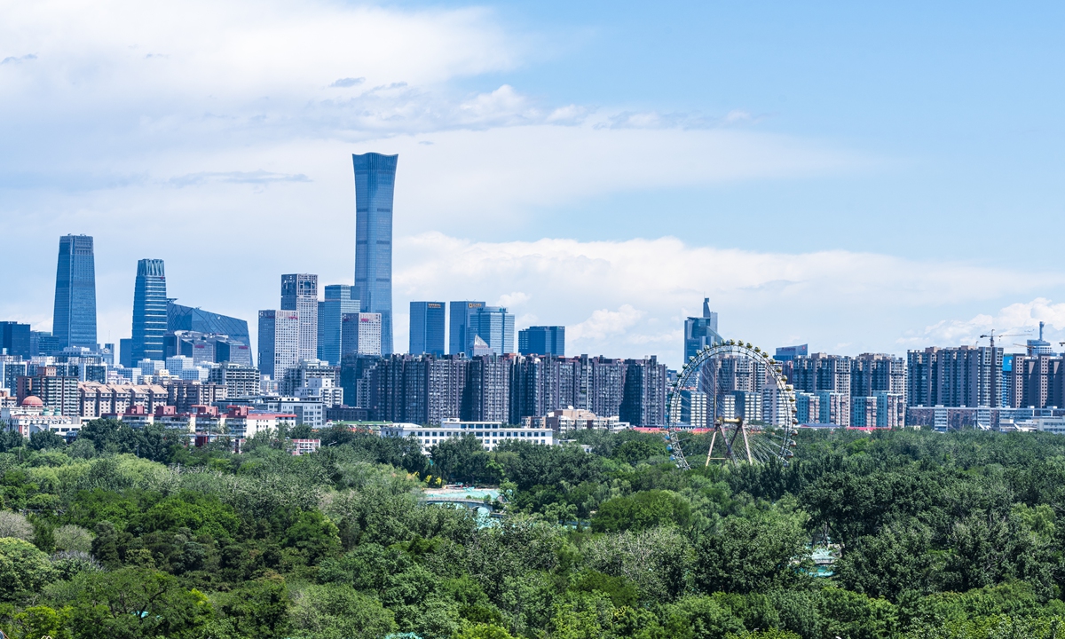 A view of the skyline of Beijing's CBD area Photo: VCG