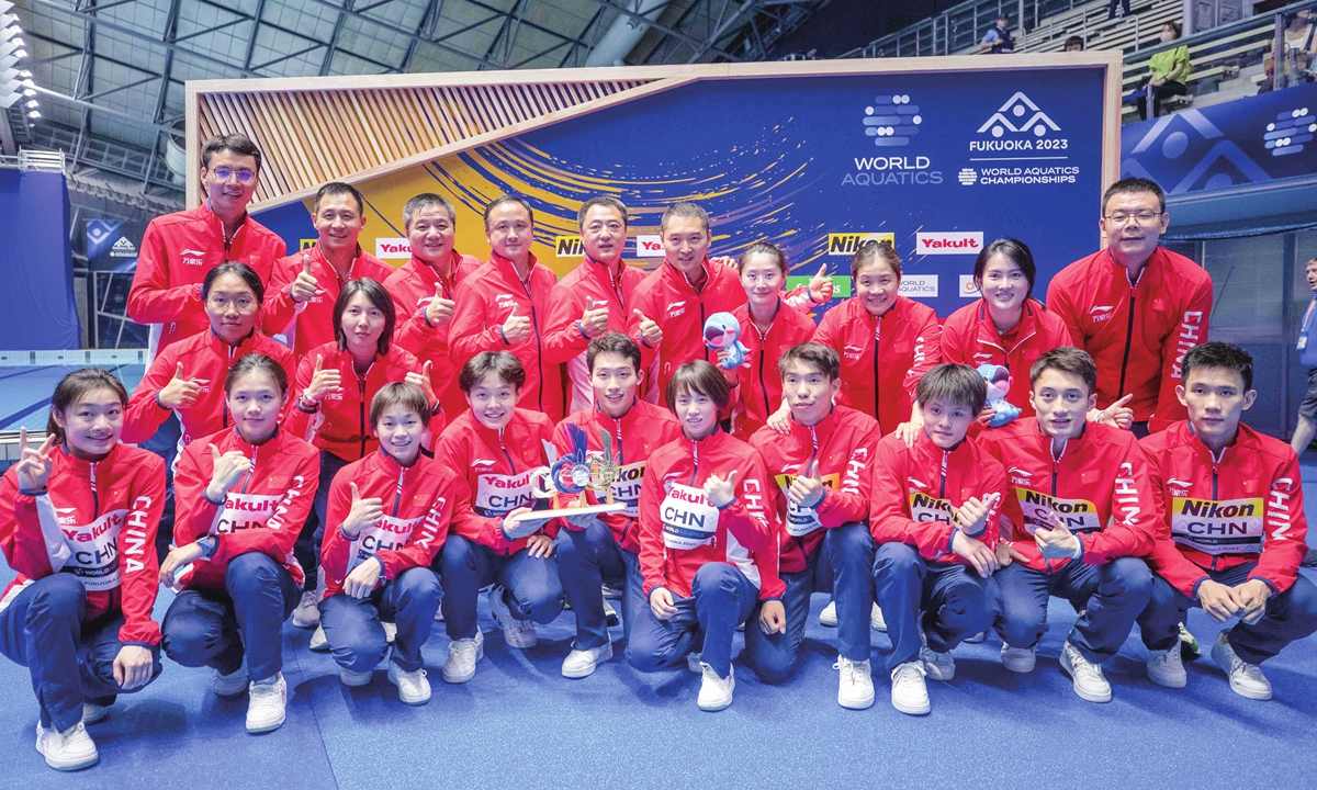 A group photo of China's national diving team Photo: IC