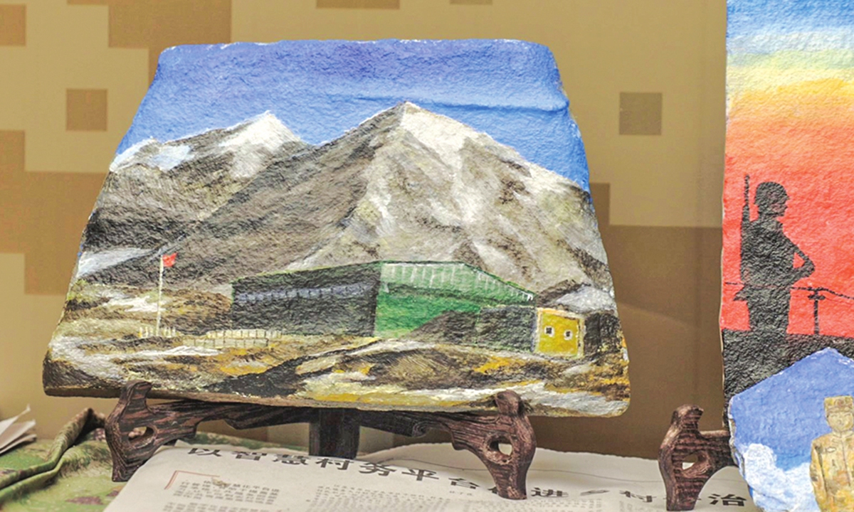 Painted stones by soldiers at the 