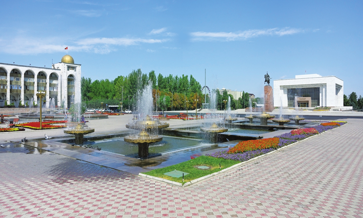 Ala-Too Square, State History Museum and Manas Statue in Bishkek, Kyrgyzstan. Photo: AFP