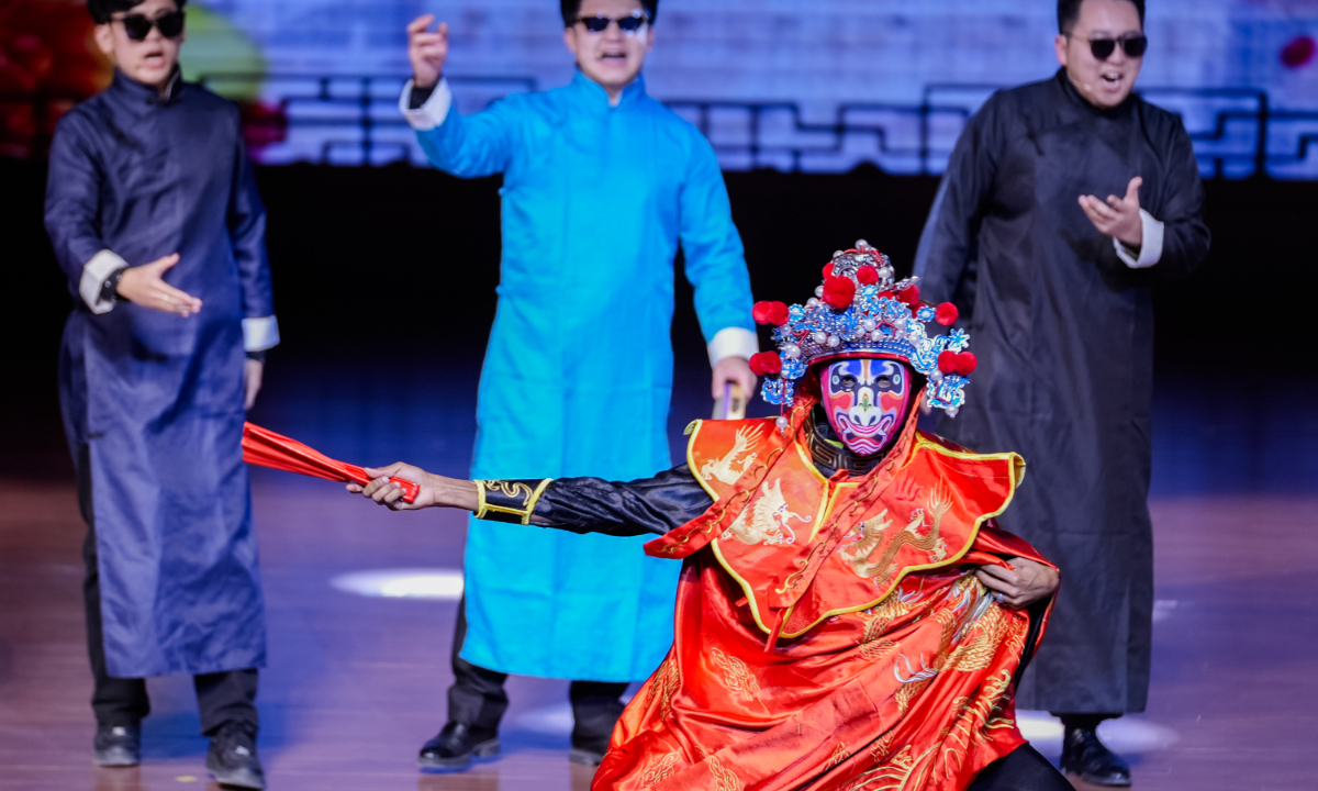 Students give their performance during the first Beijing-Tianjin-Hebei ASEAN International Students 