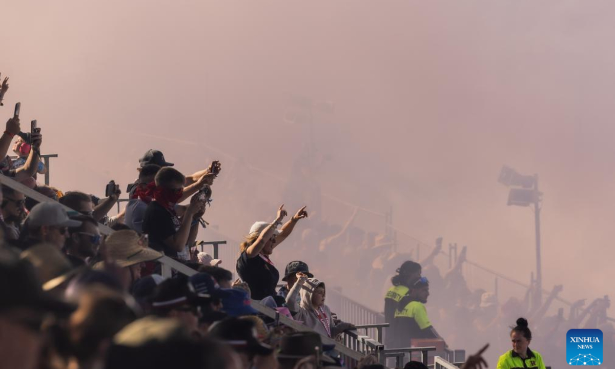 Car fans are seen during the Summernats car festival in Canberra, Australia, Jan 5, 2024. The car festival is held from Jan 4 to 7. Photo:Xinhua