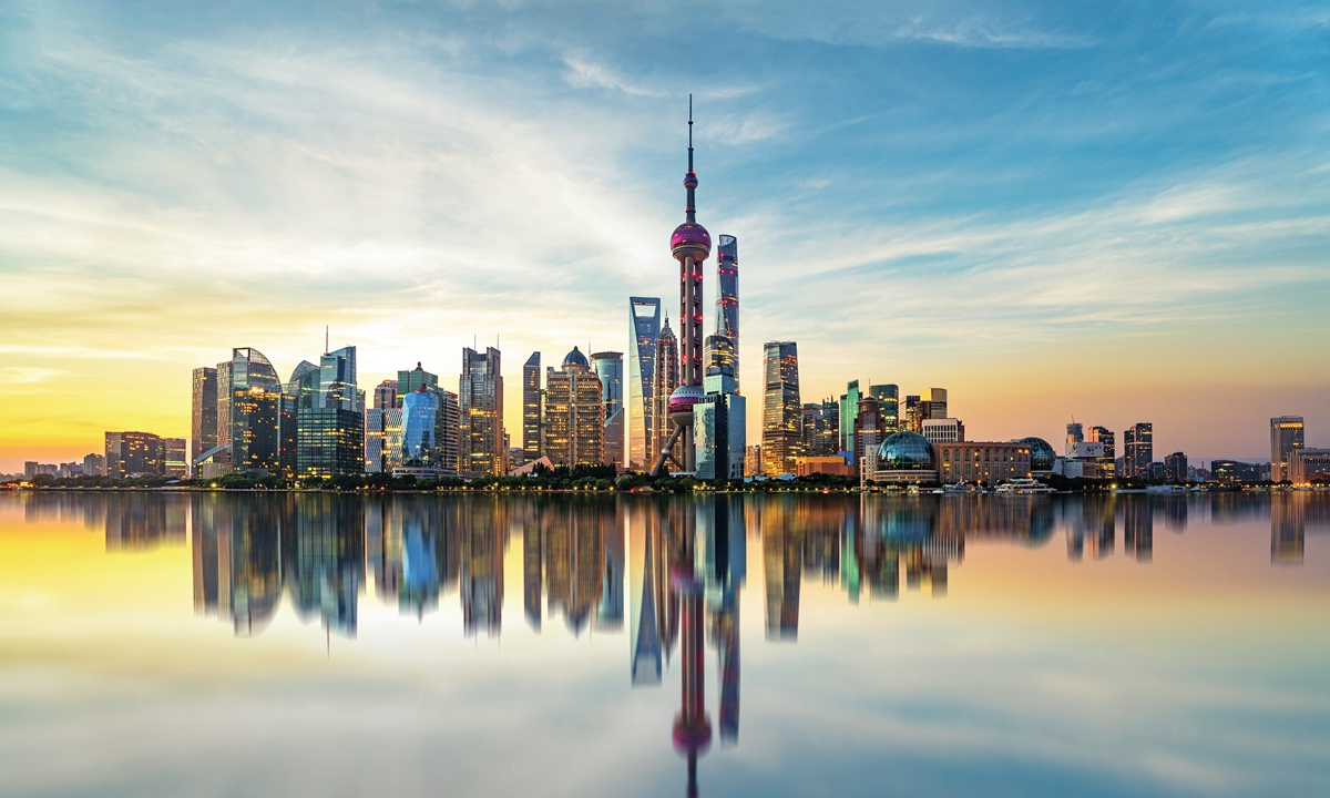 The skyline of Lujiazui in Shanghai Photo: CFP