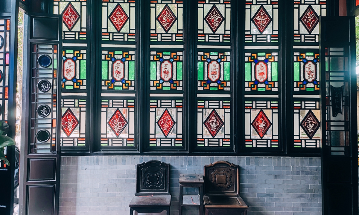 Color glass window in Qinghui garden Photo: Zhang Han/GT 