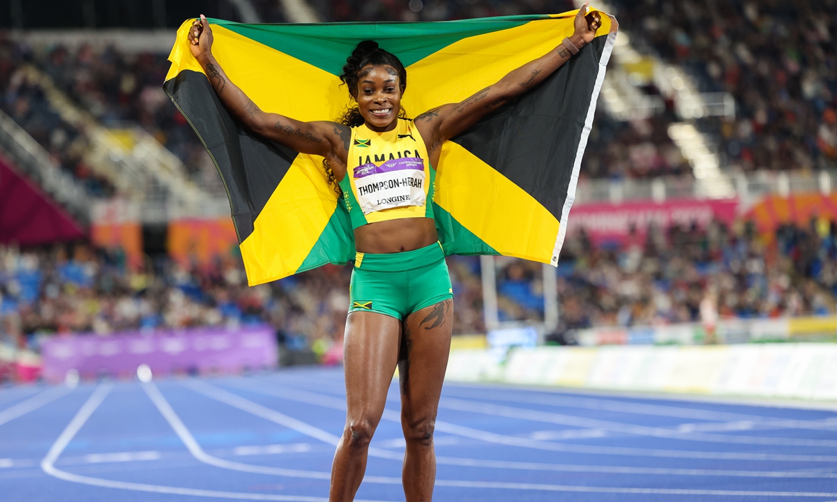 Jamaican sprinter Elaine Thompson-Herah Photo:IC 