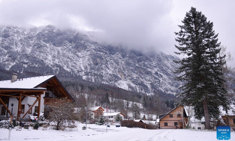 This photo taken on Jan. 19, 2024 shows the snow scenery in Steinbach, Austria. (Xinhua/He Canling)