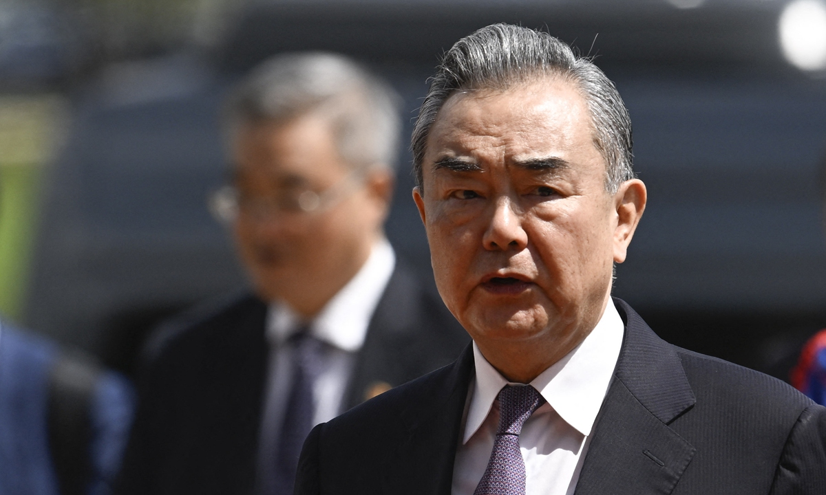 Chinese Foreign Minister Wang Yi arrives at the Itamaraty Palace to attend a meeting with Brazilian Foreign Minister Mauro Vieira in Brasilia, Brazil on January 19, 2024. Photo: AFP