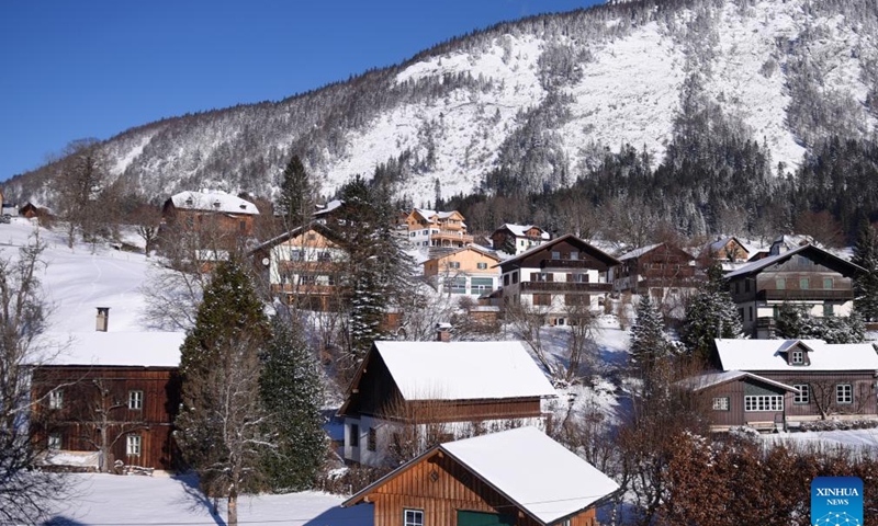 This photo taken on Jan. 20, 2024 shows a view of Altaussee, Austria. Bad Ischl Salzkammergut has been awarded as The 2024 European Capital of Culture. (Xinhua/He Canling)
