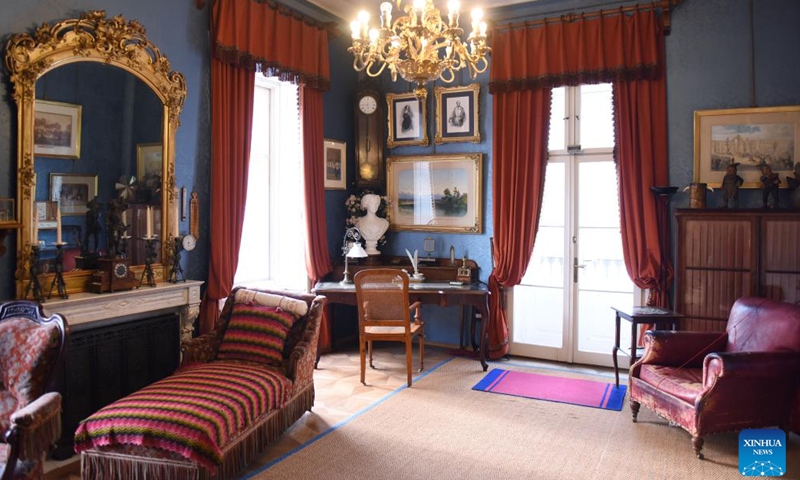 This photo taken on Jan. 18, 2024 shows a study room of Kaiservilla at Bad Ischl in Austria. Bad Ischl Salzkammergut has been awarded as the 2024 European Capital of Culture. (Xinhua/He Canling)