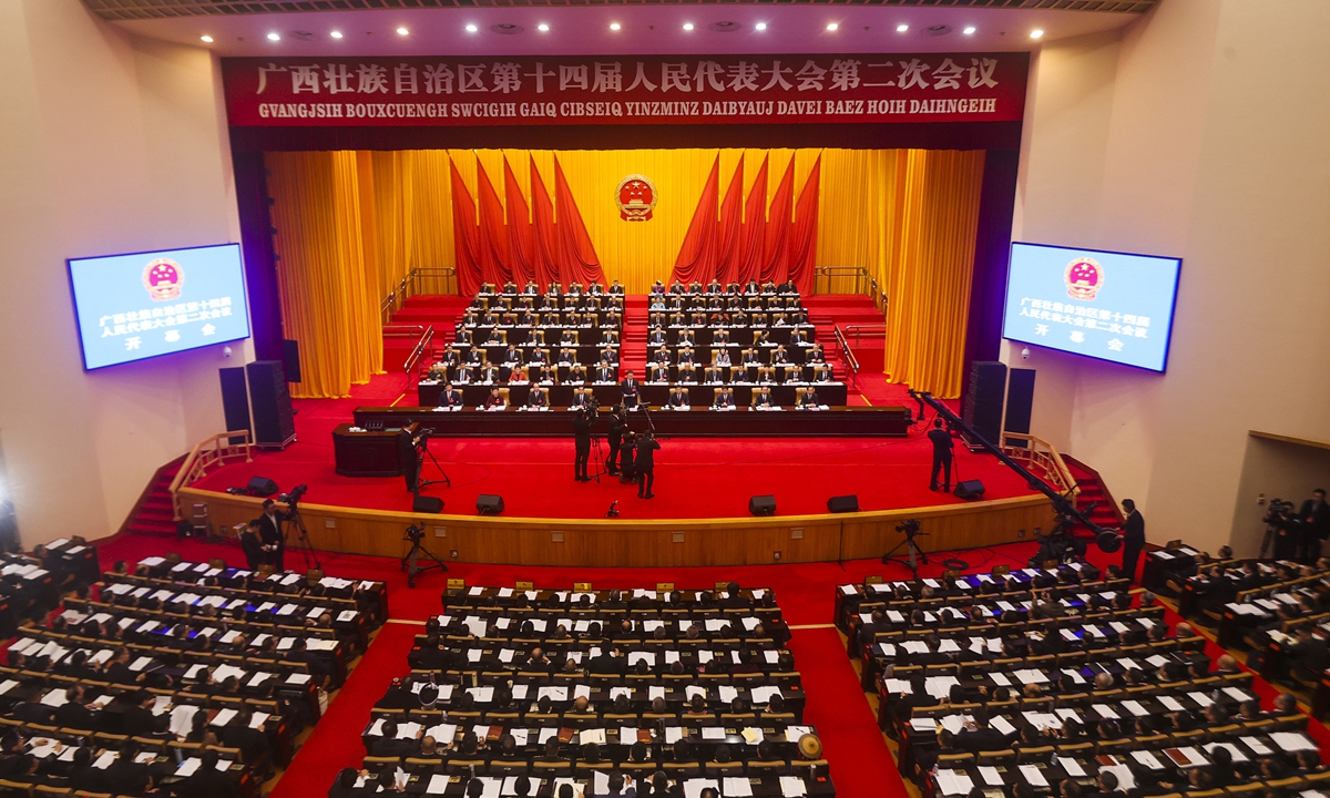 The 2024 local two sessions starts in Nanning, South China's Guangxi Zhuang Autonomous Region on January 22, 2024. Photo: Xinhua