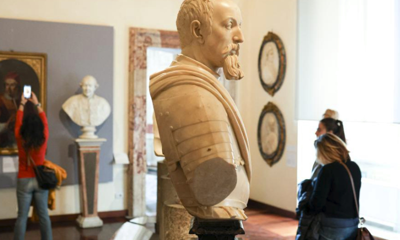 People visit the Museum of Rome in Palazzo Braschi in Rome, Italy, March 3, 2024. Most of the museums and state archaeological sites across Italy opened their doors for free on Sunday as part of the monthly Domenica al Museo (Sunday at the Museum) initiative. (Xinhua/Li Jing)