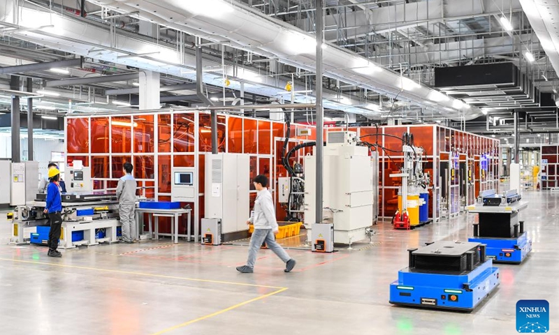 This photo taken on Feb. 2, 2024 shows a battery production facility in Changchun, capital of northeast China's Jilin Province.