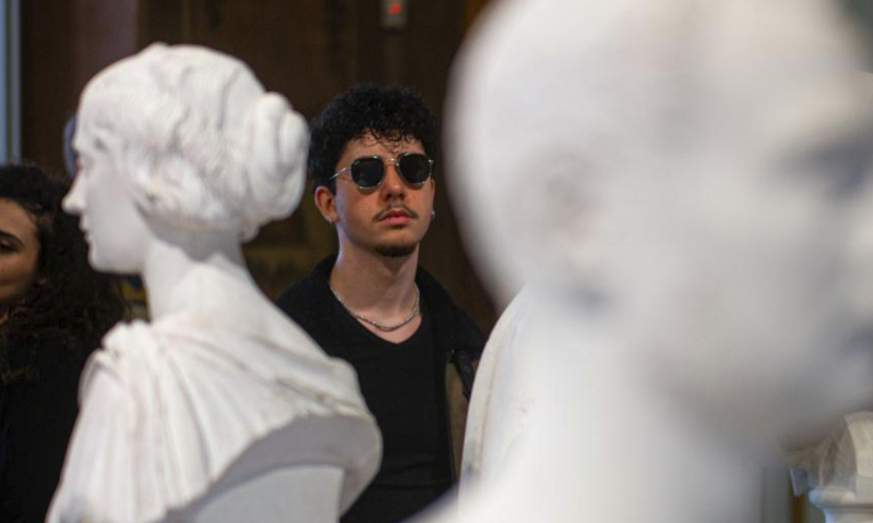 People visit the Museum of Rome in Palazzo Braschi in Rome, Italy, March 3, 2024. Most of the museums and state archaeological sites across Italy opened their doors for free on Sunday as part of the monthly Domenica al Museo (Sunday at the Museum) initiative. (Xinhua/Li Jing)