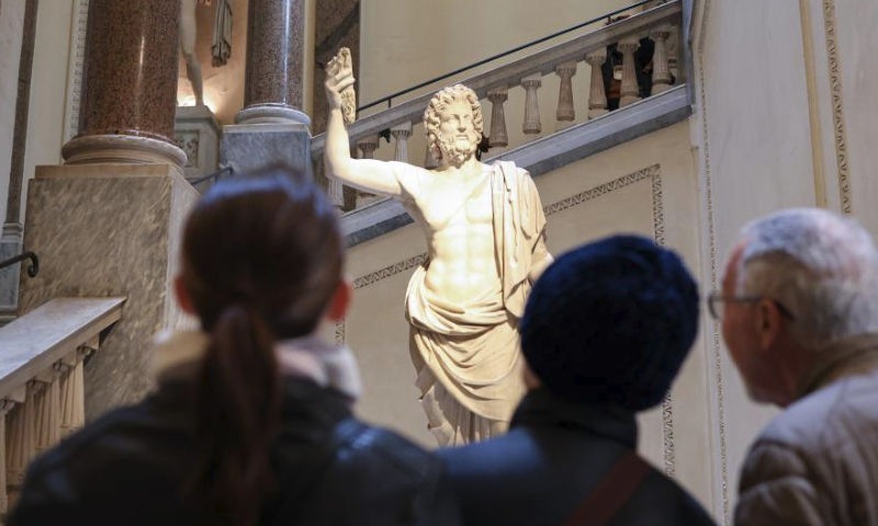 People visit the Museum of Rome in Palazzo Braschi in Rome, Italy, March 3, 2024. Most of the museums and state archaeological sites across Italy opened their doors for free on Sunday as part of the monthly Domenica al Museo (Sunday at the Museum) initiative. (Xinhua/Li Jing)