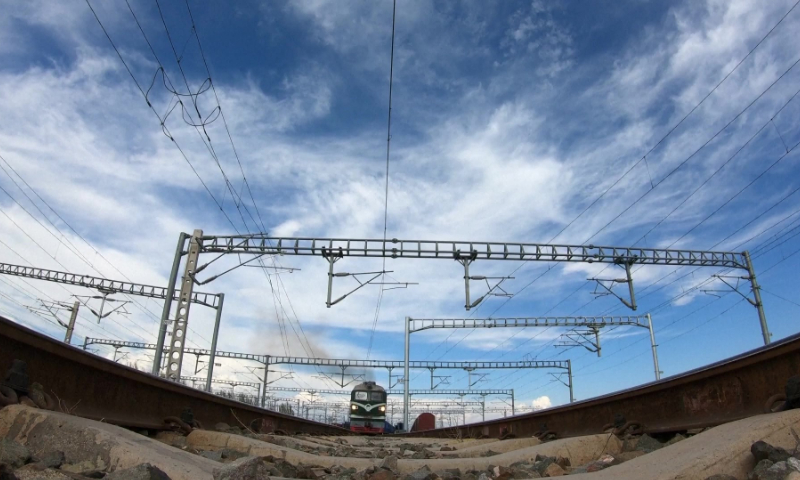 A China-Europe Express Railway cargo train departs from Horgos, Northwest China’s Xinjiang Uygur Autonomous Region to Malaszewicze, Poland, on February 12, 2024. Photo: VCG
