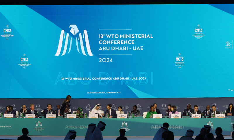 Delegates attend the 13th WTO Ministerial Conference in Abu Dhabi on February 26, 2024. Photo: VCG