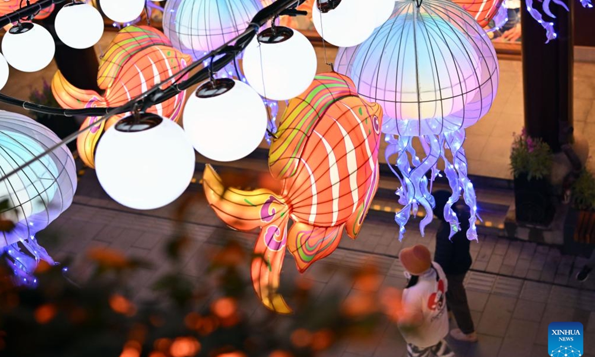 People visit the Yuyuan Garden lantern fair in Shanghai, east China, Jan. 21, 2024.