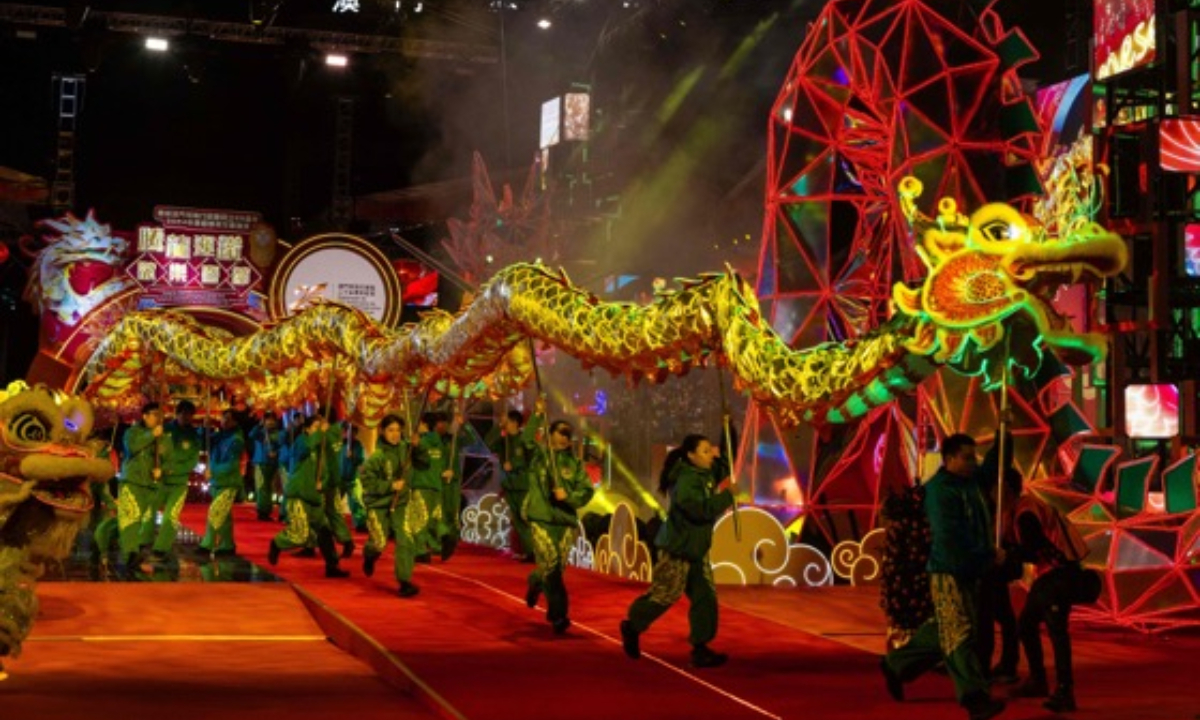Participants take part in a Year of the Dragon parade during celebrations for Chinese Lunar New Year in Macao Special Administrative Region, on February 12, 2024. Photo: VCG