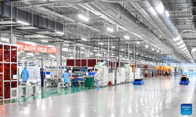 This photo taken on Feb. 2, 2024 shows a battery production facility in Changchun, capital of northeast China's Jilin Province.