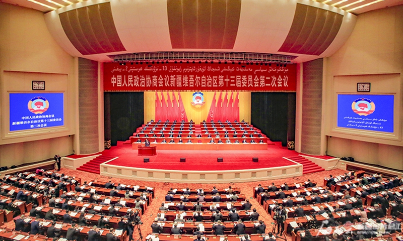The Second Session of the 13th Xinjiang Uygur Autonomous Region Committee of the CPPCC kicked off on January 29, 2024 in Urumqi. Photo: ts.cn