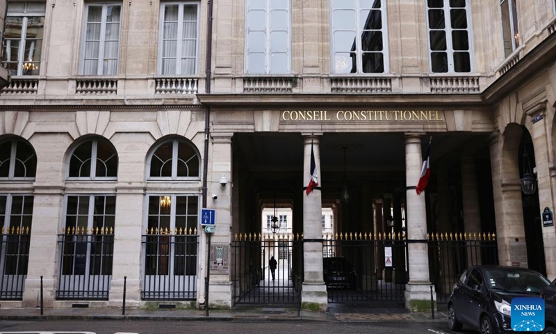 The building of France's Constitutional Council is pictured in Paris, France, Dec. 12, 2023. (Xinhua/Gao Jing)