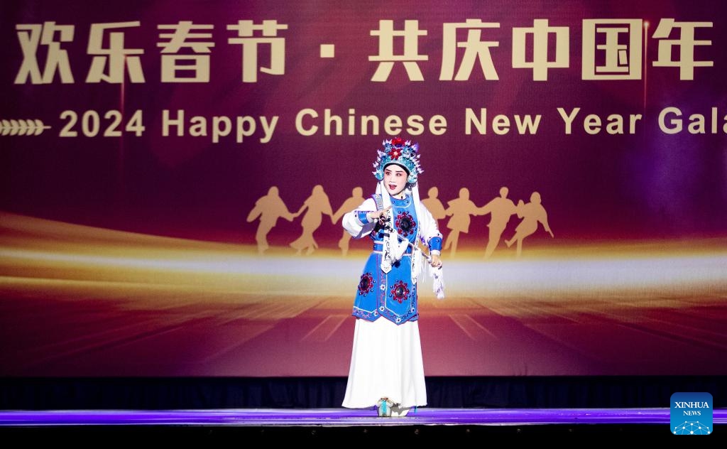 An artist performs Yu Opera during the 2024 Happy Chinese New Year Gala in Pretoria, South Africa, Jan. 29, 2024.(Photo: Xinhua)