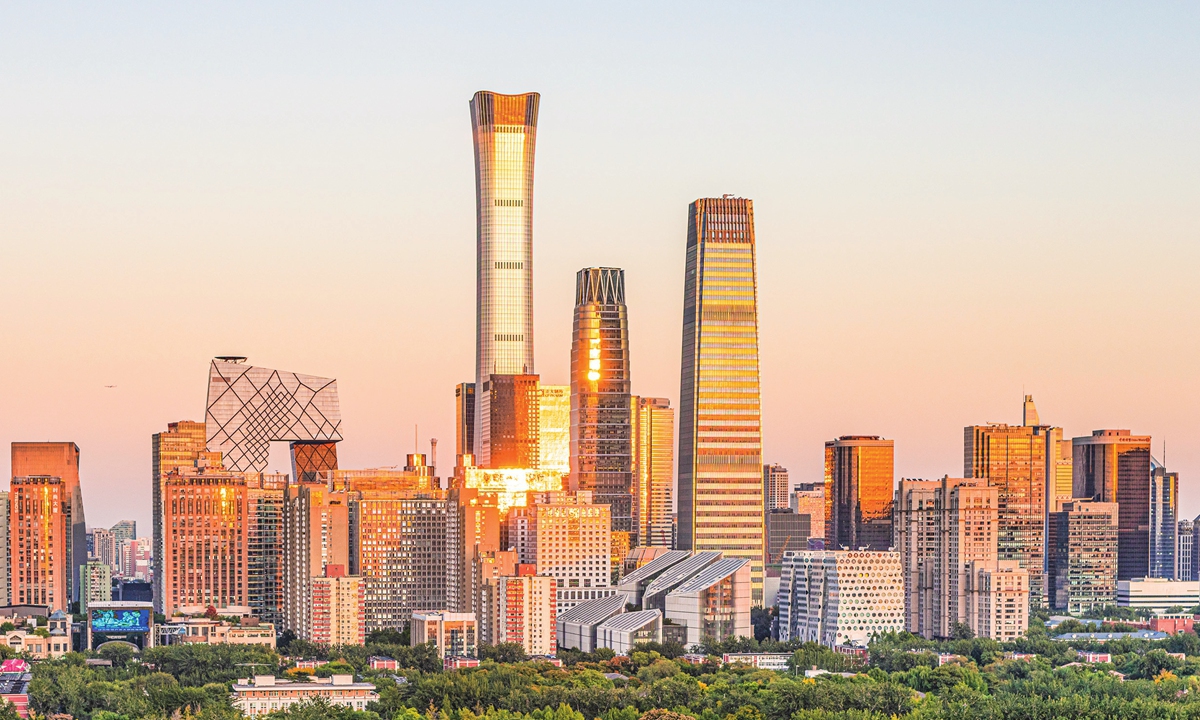 A view of the skyline of Beijing's CBD area. Photo:VCG