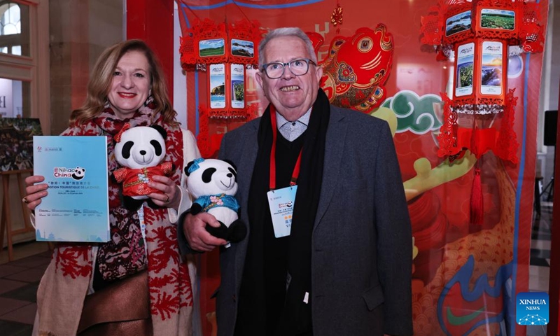 Visitors take part in a tourism promotion event named Nihao! China at the Paris Brongniart in Paris, France, Jan. 30, 2024.(Photo: Xinhua)