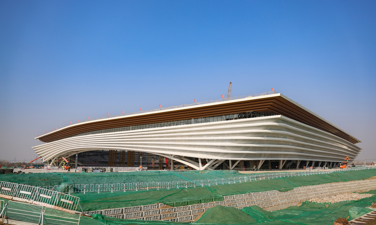 Xiong'an sports center is under construction in Xiong'an New Area, North China's Hebei Province on January 29, 2024. Photo: VCG