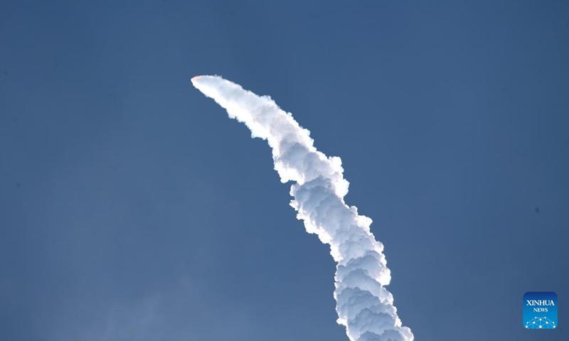 The H3 rocket test flight No.2 blasts off from the Tanegashima Space Center on Tanegashima Island in the southwestern prefecture of Kagoshima, Japan, Feb. 17, 2024. Japan launched its flagship H3 rocket on Saturday nearly a year after the maiden launch failure, according to the country's space agency. (Xinhua/Yang Guang)