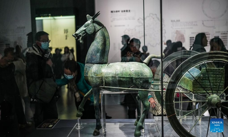Tourists visit Guizhou Provincial Museum in Guiyang, southwest China's Guizhou Province, Feb. 15, 2024. In addition to following traditional customs, more and more Chinese People choose to enrich their life by spending the Spring Festival holiday in diversified and original ways. (Photo: Xinhua)
