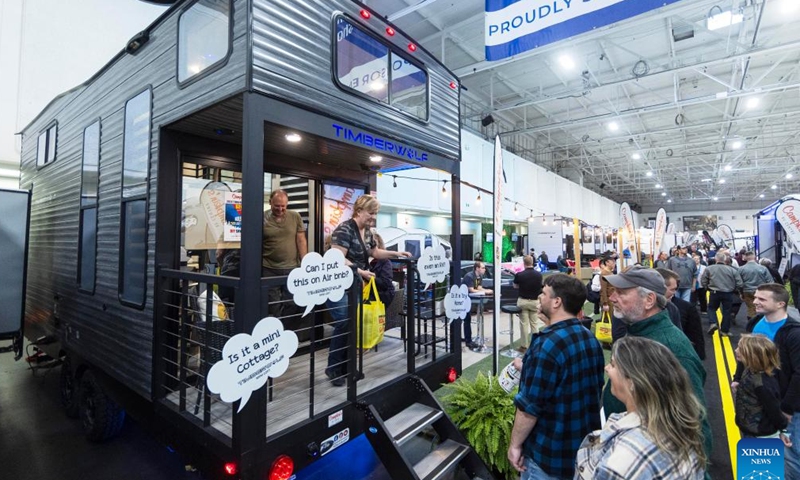 People visit the 2024 Toronto Spring Camping & RV Show in Mississauga, the Greater Toronto Area, Canada, on March 2, 2024. (Photo by Zou Zheng/Xinhua)