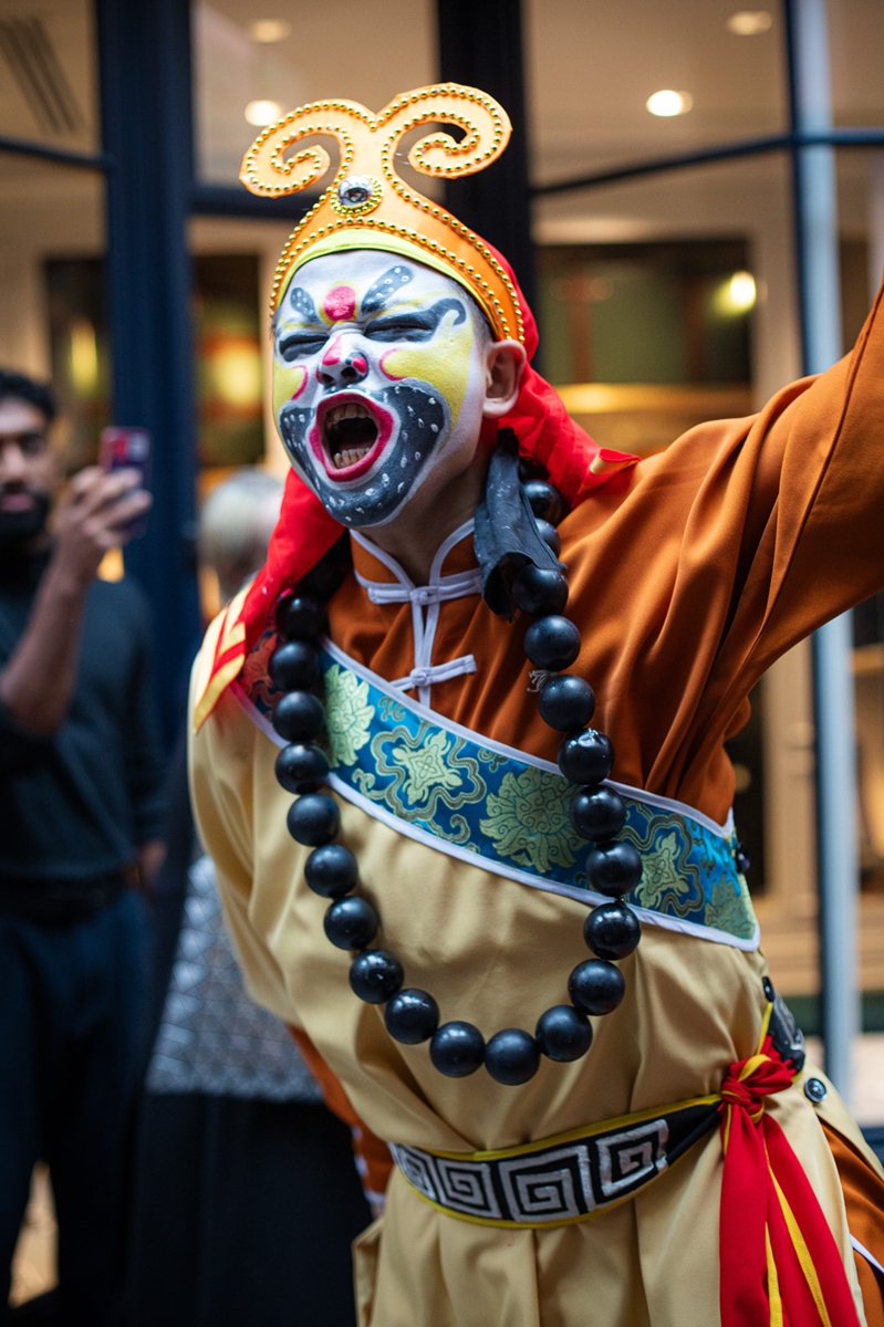A dancer performs the Yingge dance during Chinese New Year celebrations at London's Burlington Arcade. Photo: Courtesy of Burlington Arcade
