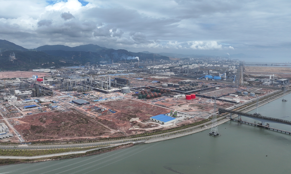 Aerial view of Huizhou's petrochemical zone File photo: VCG
