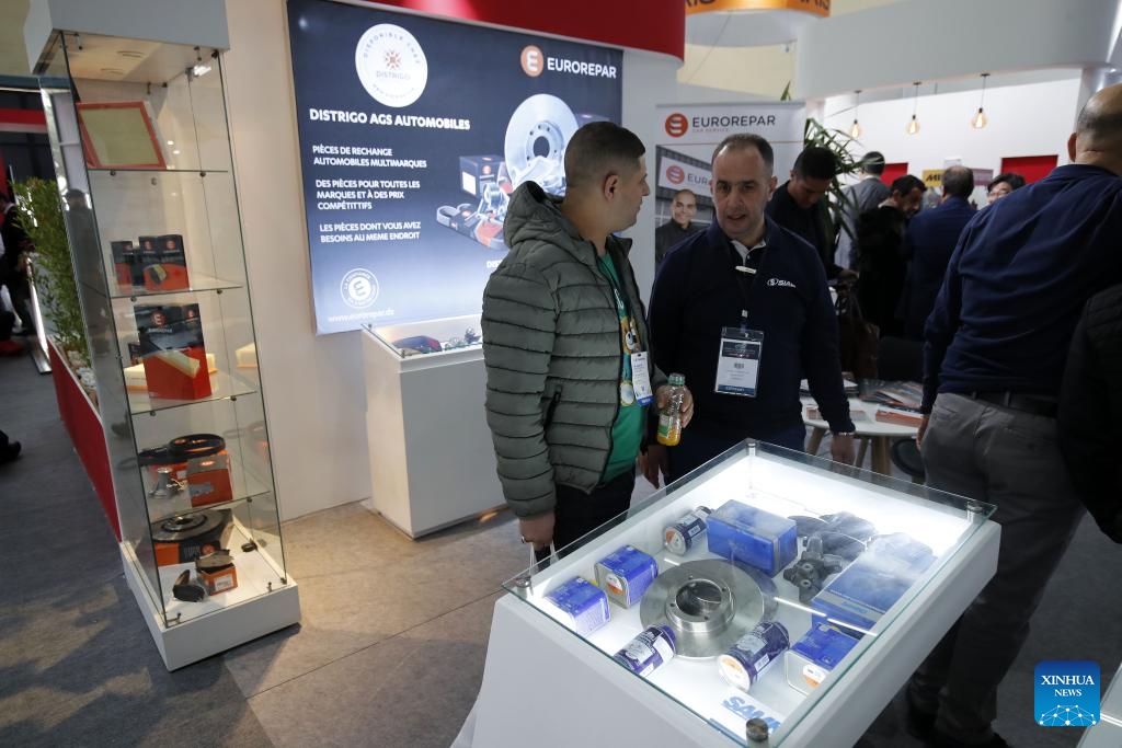 People visit the Equip Auto Algeria in Algiers, Algeria, on Feb. 26, 2024. Equip Auto Algeria 2024 kicked off here on Monday with the participation of more than 300 exhibitors(Photo: Xinhua)