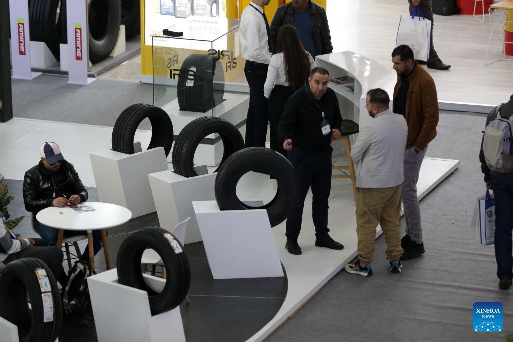 People visit the Equip Auto Algeria in Algiers, Algeria, on Feb. 26, 2024. Equip Auto Algeria 2024 kicked off here on Monday with the participation of more than 300 exhibitors(Photo: Xinhua)