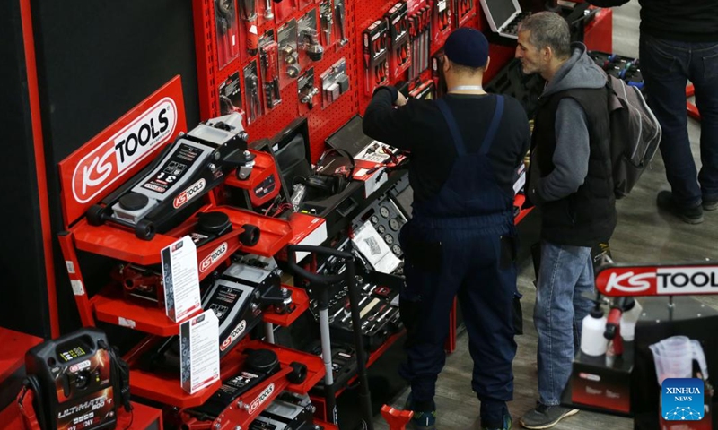 People visit the Equip Auto Algeria in Algiers, Algeria, on Feb. 26, 2024. Equip Auto Algeria 2024 kicked off here on Monday with the participation of more than 300 exhibitors(Photo: Xinhua)