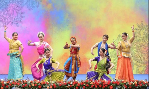 Vasant Mela - a celebration of colors is held on March 11, 2023 in Indian Embassy in China. Photo: Courtesy of Embassy of India in China