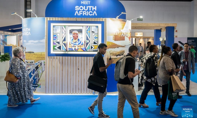 People visit Meetings Africa 2024 in Johannesburg, South Africa, on Feb. 27, 2024. Meetings Africa 2024, a Pan-African business and trade show, kicked off Tuesday here in Johannesburg, attracting 380 exhibiting companies from 21 African countries to showcase their products and services.(Photo: Xinhua)